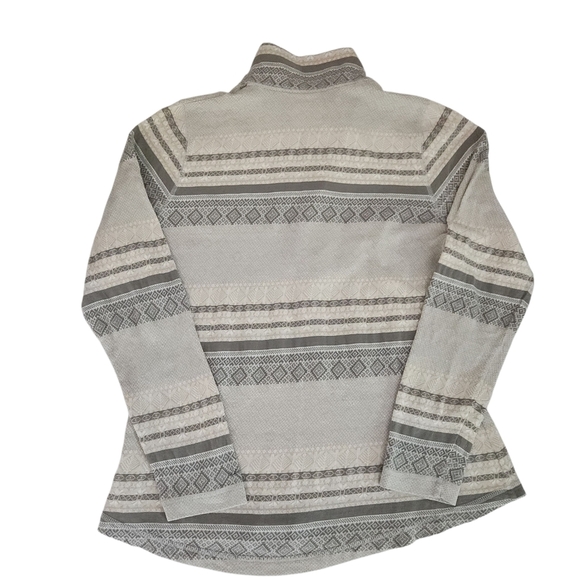 WOOLRICH Beige Cotton Quarter-Zip Pullover Large - Picture 2 of 10